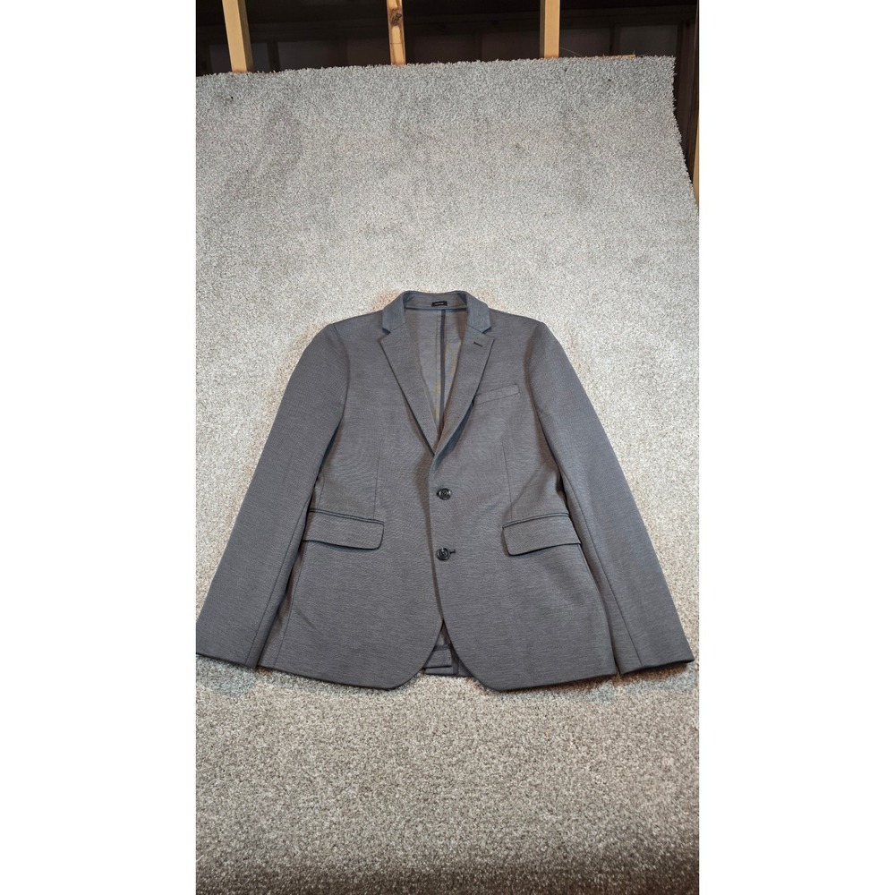 J. Ferrar Mens Gray Slim Fit Two Button Blazer Jacket Textured Size 40R